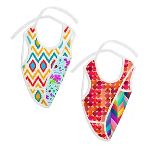 superbottoms Waterproof Cloth Bib, Reversible Bib (2 Prints in 1), Apron Style Bib, Full Coverage Bib with Breadcrumb Catcher, Mess-Free Feeding, 6m to 4y