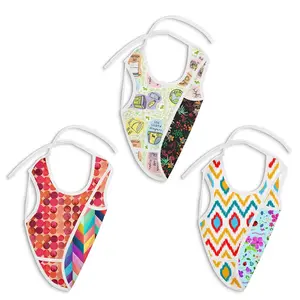 superbottoms Waterproof Cloth Bib, Reversible Bib (2 Prints in 1), Apron Style Bib, Full Coverage Bib with Breadcrumb Catcher, Mess-Free Feeding, 6m to 4y
