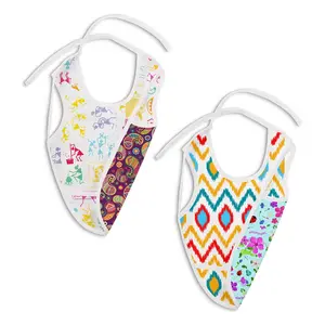 superbottoms Waterproof Cloth Bib, Reversible Bib (2 Prints in 1), Apron Style Bib, Full Coverage Bib with Breadcrumb Catcher, Mess-Free Feeding, 6m to 4y