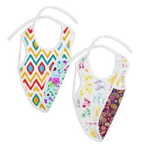 SuperBottoms WaterProof Apron Style Reversible Bib for babies with crumb catcher(Assorted Pack of 2)