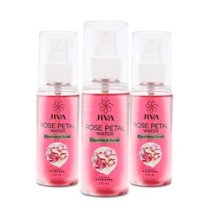 JIVA Ayurveda Rose Petal Natural Water|| Freshens and tones all Skin type Pack of 3