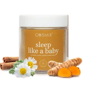 Cosmix Sleep Like A Baby For Restorative Sleep & Relaxation Non Addictive & Non Habit Forming & 100% Natural Melatonin Support Powder With Chamomile & Jatamanshi (50 Servings - 50 days Pack) - 60g