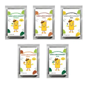 Littlecherrymom Whole Wheat Khakhra  All 5 Flavours: Coriander, Garlic, Jeera, Masala and Methi (100Gm each)