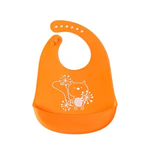 SYGA Baby Cute Cartoon Printing Waterproof Silicone Bib Rice Pocket