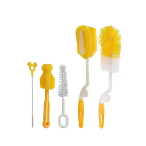 Adore Bottle Nipple and Straw Cleaning Kit Multi Color Feeding Bottle Cleaner Brush (Cleaning Brush Kit) (5 in 1 Kit)