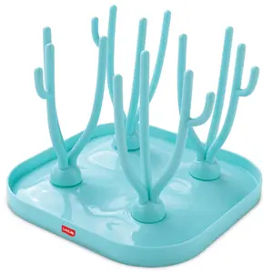 LuvLap Baby Bottle Drying Rack with Branch Shaped Dryer - Complete Solution for Pacifier Brush and Accessories: Easy Sterilization Cleaning Storage & Travel (Light Blue)