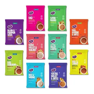 Early Foods - No Added Sugar No Salt Cereals - Trial Pack Combo of 10 - Sprouted Ragi Powder Sathu Maavu Rice Whole Wheat & Millet Porridge Mixes with Dry Fruits | 50g X 10