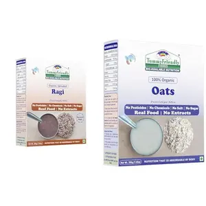 Tummy Friendly Stage1 Organic Cereal for Little Ones. Sprouted Ragi Oats. Available in Baby Trial Packs. Real Food No Harmful Ingredients. Shelf life 6 Months