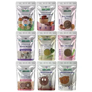 TummyFriendly Foods Certified Organic Baby Food For Toddlers 1 Year plus | Made of Sprouted Ragi Powder. Healthy Breakfast Lunch Dinner for 1 to 2 year babies. 9 Month Shelf-life | 9 Baby Trial Packs 50g Each