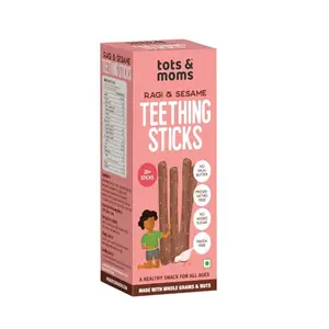 Tots and Moms Ragi Banana Sesame Teething Sticks Made with Jaggery for Kids 12Months+ 150g | No Maida No Sugar No Preservatives | Nutritious Finger Food for Kids