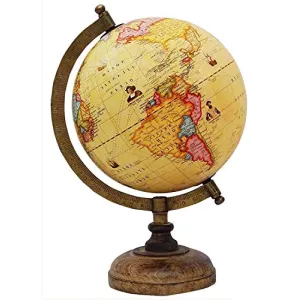 11.3" Desktop Rotating Globe Earth Yellow Ocean Geography Gift Table Decor - Perfect for Home, Office & Classroom By Globes Hub