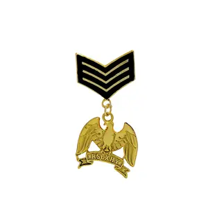 Metal Designer Brooch Medal with Eagle Badge