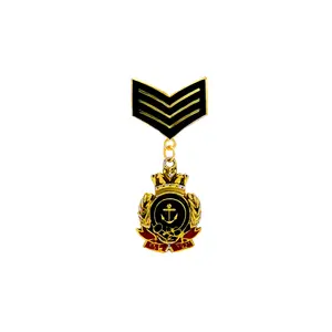Metal Designer Brooch Medal with Anchor