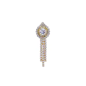 Leaf with Semi-Precious Cubic Zirconia Brooch (Pack of 2)