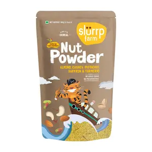 Slurrp Farm Nut Powder for Kids | Almond, Cashew, Pistachio with Saffron & Turmeric | No Added Sugar | Nutrient-Rich Mix for Cereal, Milk or Porridge | 3.52 Oz (100g)