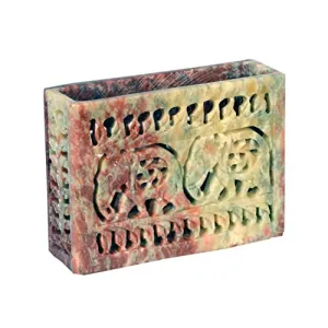 Soap Stone Carved Card Holder 3x4 inch (10cm X3cm X7.5cm)