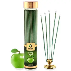 Green Apple Incense Sticks Agarbatti ( 100% Natural) Fruit Fragrance for Pooja Room Freshener (Bottle 100 gm)