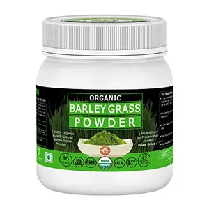 Organic Barley Grass Powder  454 GM USDA Certified I 100% Pure & Natural I Nutritionally Complete I Mix Into Smoothies Juice or Raw Vegetable sauces I RAW GREENISH LIKE LEAVES NO PRESERVATIVE NON GMOl