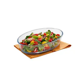Signoraware Bake 'N' Serve Oval Bakeware Safe and Oven Safe Glass Dish 700ml Set of 1 Clear