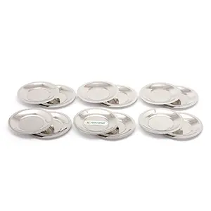 Coconut Stainless Steel Glass Lid/Glass Cover/Ciba - Set of 12 Pieces - Diamater - 9.7 cm Each