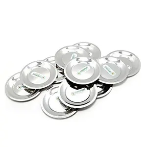 Coconut Stainless Steel Glass Lid/Glass Cover/Ciba - Set of 12 Pieces - Diamater - 10.5 cm Each