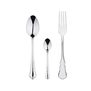 Bergner Bangle 304 Grade 18/10 Stainless Steel - 18 Pcs Cutlery Set (Contains: 6 Table Fork 6 Table Spoon 6 Tea Spoon)