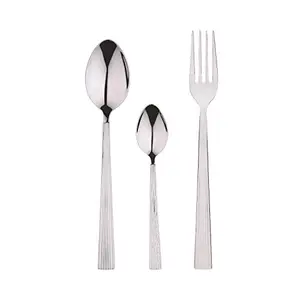 Bergner Maina 304 Grade 18/10 Stainless Steel - 18 Pcs Cutlery Set (Contains: 6 Table Fork 6 Table Spoon 6 Tea Spoon)