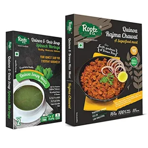 Combo Pack Of (Quinoa Rajma Chawal With Goodness Of Brown Rice, 265 Gm Each) + (Quinoa And Oats Spinach Moringa Soupy Meal With Chia Seeds 40 Gm Each),305 Gm