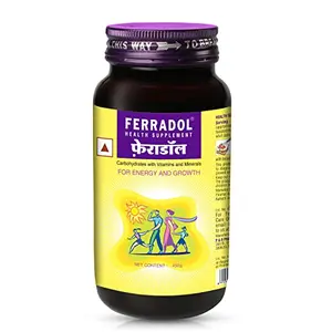 Ferradol syrup 450gm daily health supplement with Iron vitamins A B1 B2 B3 and D3 Calcium Zinc helps maintain haemoglobin and supports immunity