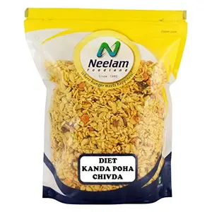 Neelam Foodland Diet Kanda Poha Chivda (Flat Rice Flakes Onion Flakes Chana Mixed Spices and Salt) 400 gm (14.10 OZ)