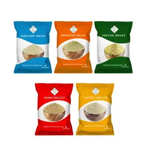 SWASTH Millets(Siridhanya) Unpolished and Natural Combo Pack of 5 - 1Kg Each (Foxtail 1kg Kodo 1kg Browntop 1kg Little 1kg Barnyard 1kg )|Glutenfree|High Fibre