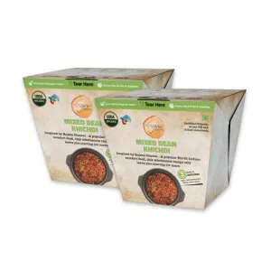 Organic Roots Mixed Bean Khichdi | Superfood | Instant Food | Healthy Snacks | Ready to Eat Meal | No MSG No Preservatives | Full Meal - 55 gm (Pack of 2)