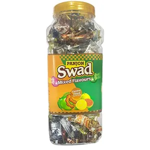 Swad Mixed Candies Jar Kaccha Aam Imli Lemon and Guava 300 Candies