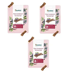 Himalaya Clear Complexion Brightening Mulethi Face Sheet Mask (30 g) Pack of 3