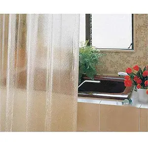 Freelance Bubble PVC Waterproof Bath Shower Bathroom Transparent Curtain with 12 Hooks (Blue 180 cm X 200 cm).