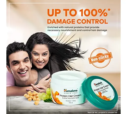 Himalaya Protein Hair Cream for Damage control Non-sticky Oil Replacement  with goodness of Cheakpeas & Amla controls hair damage & improves hair  conditioning For Men & Women -100ml - the best price