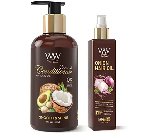 Waw Skin Cosmo Coconut Conditioner - 300 ML and Red Onion Hair Oil - 200 ML  For Smooth & Shine Hair Combo Kit - 2 Items in The Set - the best price and  delivery | Globally