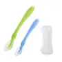 Safe-O-Kid Soft Silicone Tip Spoons Set Box (2 Spoons) Blue & Green