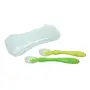 Safe-O-Kid Soft Silicone Tip Spoons Set Box (2 Spoons) Yellow & Green