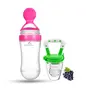 GOODMUNCHKINS Silicone Spoon Food Feeder & Fruit Feeder for Toddlers Food Grade Silicone Container 90ml and Nipple BPA Free Combo Pack of 2 Items