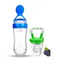 GOODMUNCHKINS Silicone Spoon Food Feeder & Fruit Feeder for Toddlers Food Grade Silicone Bottle 90ml and Nipple BPA Free Combo Pack of 2 Items