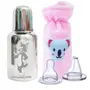 Goodmunchkins Stainless Steel Baby Feeding Bottle with Antic Colic Silicone Nipple & Teat with Velvette Bottle Carry Bag (Pack of 3)