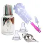 Goodmunchkins Stainless Steel Feeding Bottle with Bottle Cleaning Brush/Chakku/Anti Colic Silicone Nipple-304 Grade Steel Joint Less