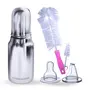 Goodmunchkins Stainless Steel Feeding Bottles 304 Grade with Anti Colic Silicone Nipple & Sipper Training Spout/Bottle Cleaning Nylon Brush