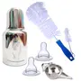 Goodmunchkins Stainless Steel Feeding Bottle with Bottle Cleaning Brush/Chakku/Anti Colic Silicone Nipple-304 Grade Steel Joint Less