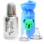 Goodmunchkins Stainless Steel Baby Feeding Bottle with Antic Colic Silicone Nipple & Teat with Velvette Bottle Carry Bag (Pack of 3)
