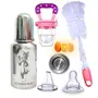 Goodmunchkins Stainless Steel Baby Feeding Bottle 304 Grade Steel No Joints for Infants/Toddlers with Silicone Fruit Feeder/Travel Cap/Bottle Cleaning Brush