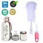 Goodmunchkins Stainless Steel Baby Feeding Bottle 304 Grade Steel for Infants/Toddlers Jointless with Bottle Cleaning Brush (220 Pink), 2 image