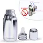Goodmunchkins Stainless Steel Feeding Bottles 304 Grade with Anti Colic Silicone Nipple & Sipper Training Spout/Bottle Cleaning Nylon Brush (250ml Blue), 2 image