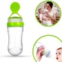 GOODMUNCHKINS GOODMUNCHKINS Silicone Spoon Food Feeder for Babies. Food Grade Silicone Bottle 90ml BPA Free (Green), 8 image